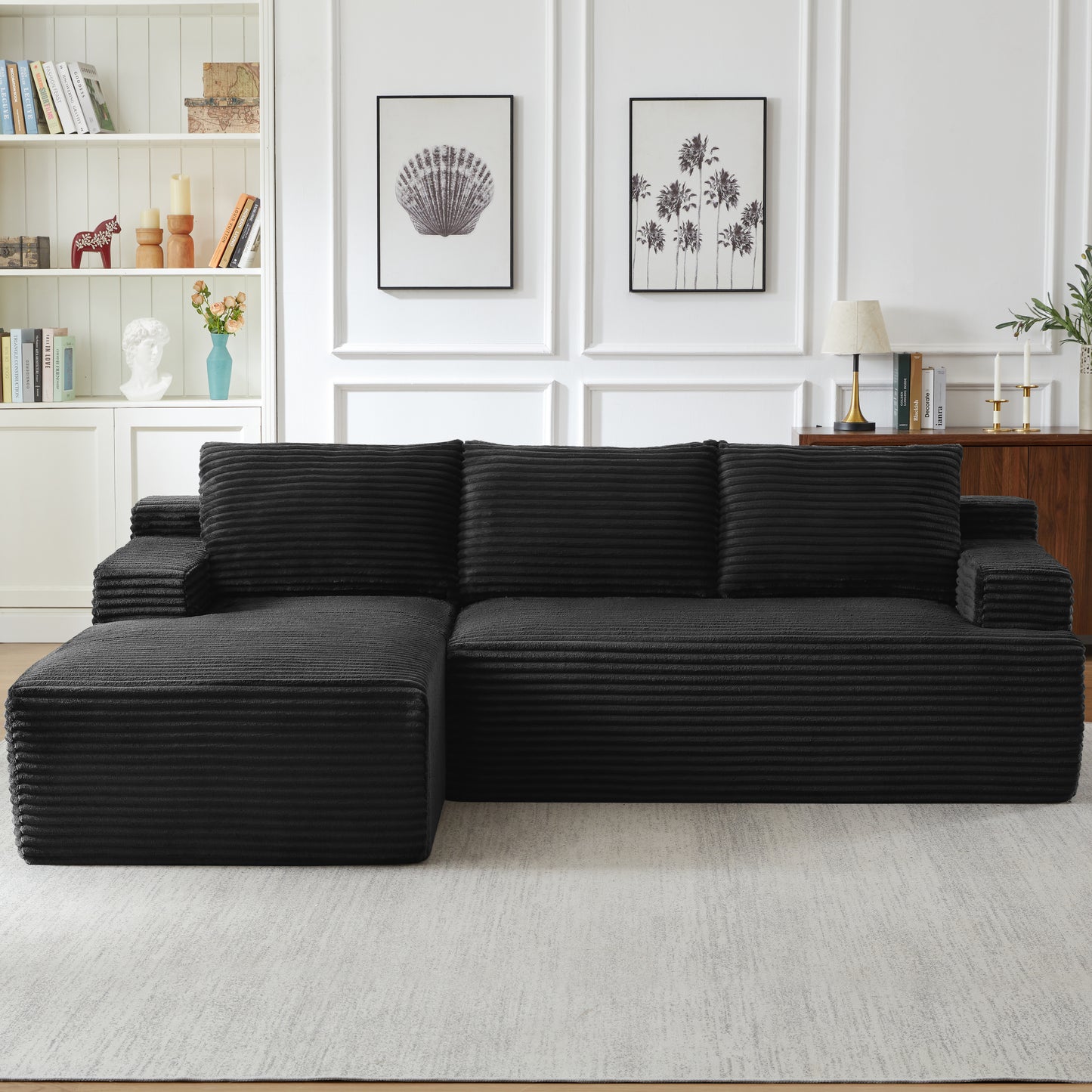 L Shaped Cloud Sectional Sofa Deep Seat Modular