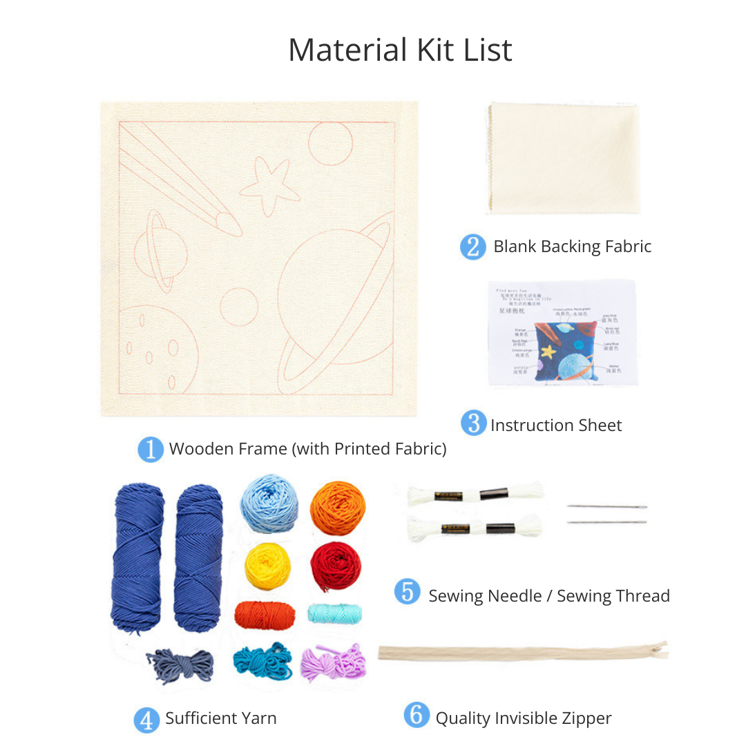 Cozy & Creative Punch Needle Pillow Kit – DIY Floral Cushion Craft