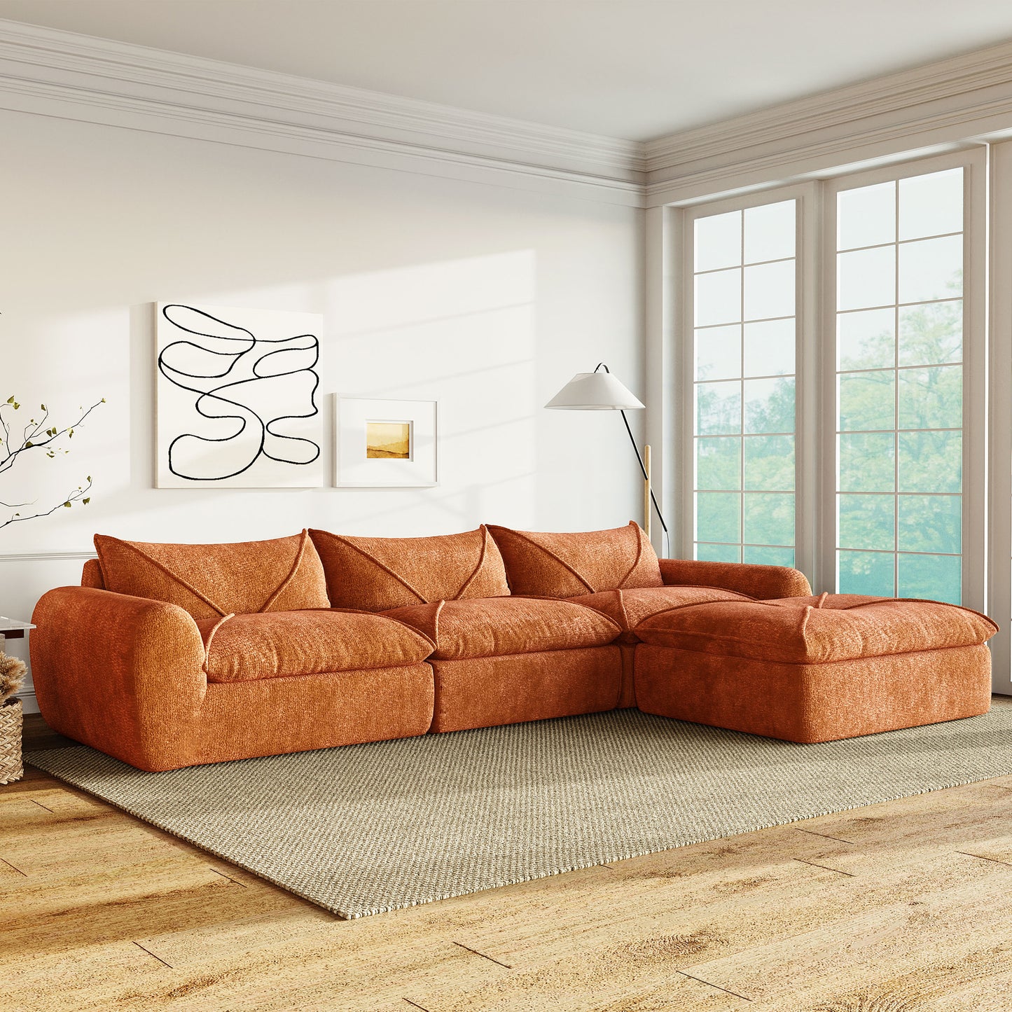 Modular Sectional Sofa Frameless Design