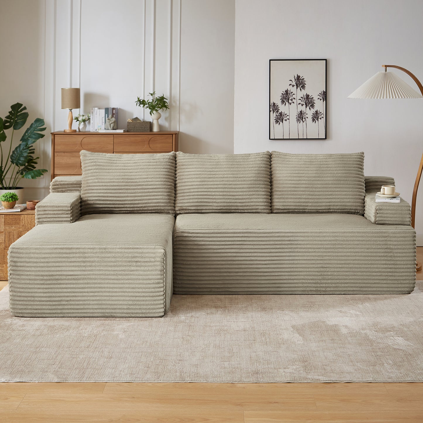 L Shaped Cloud Sectional Sofa Deep Seat Modular