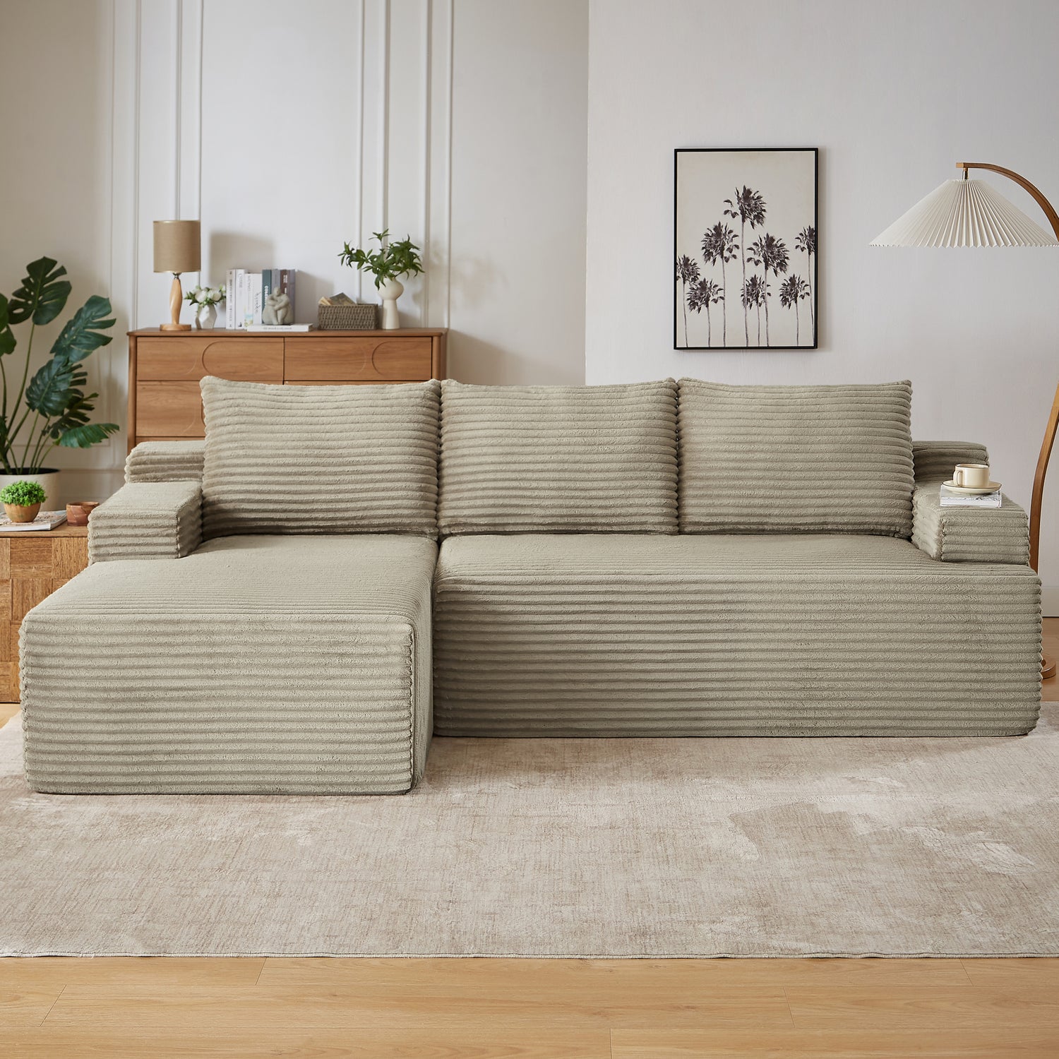 L Shaped Cloud Sectional Sofa Deep Seat Modular