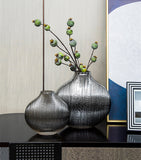 Load image into Gallery viewer, Silver Striped Glass Vase - MinimalVue