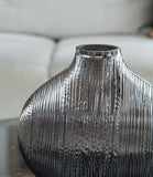 Load image into Gallery viewer, Silver Striped Glass Vase - MinimalVue