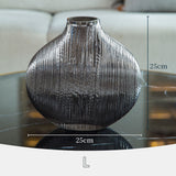 Load image into Gallery viewer, Silver Striped Glass Vase - MinimalVue