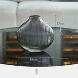 Load image into Gallery viewer, Silver Striped Glass Vase - MinimalVue