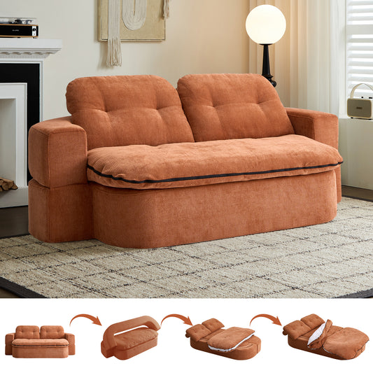 Convertible Floor Sofa Bed Quilt Hidden with Pillows