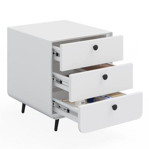 Functional steel nightstand with ample drawer storage and sleek design