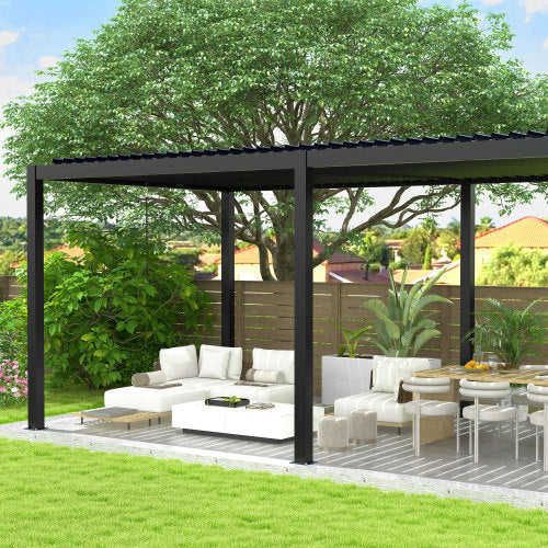 Louver Pergola 10x19ft aluminum frame & steel