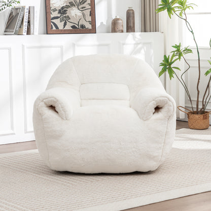 Faux Fur Bean Bag Sofa Shredded Foam Backrest