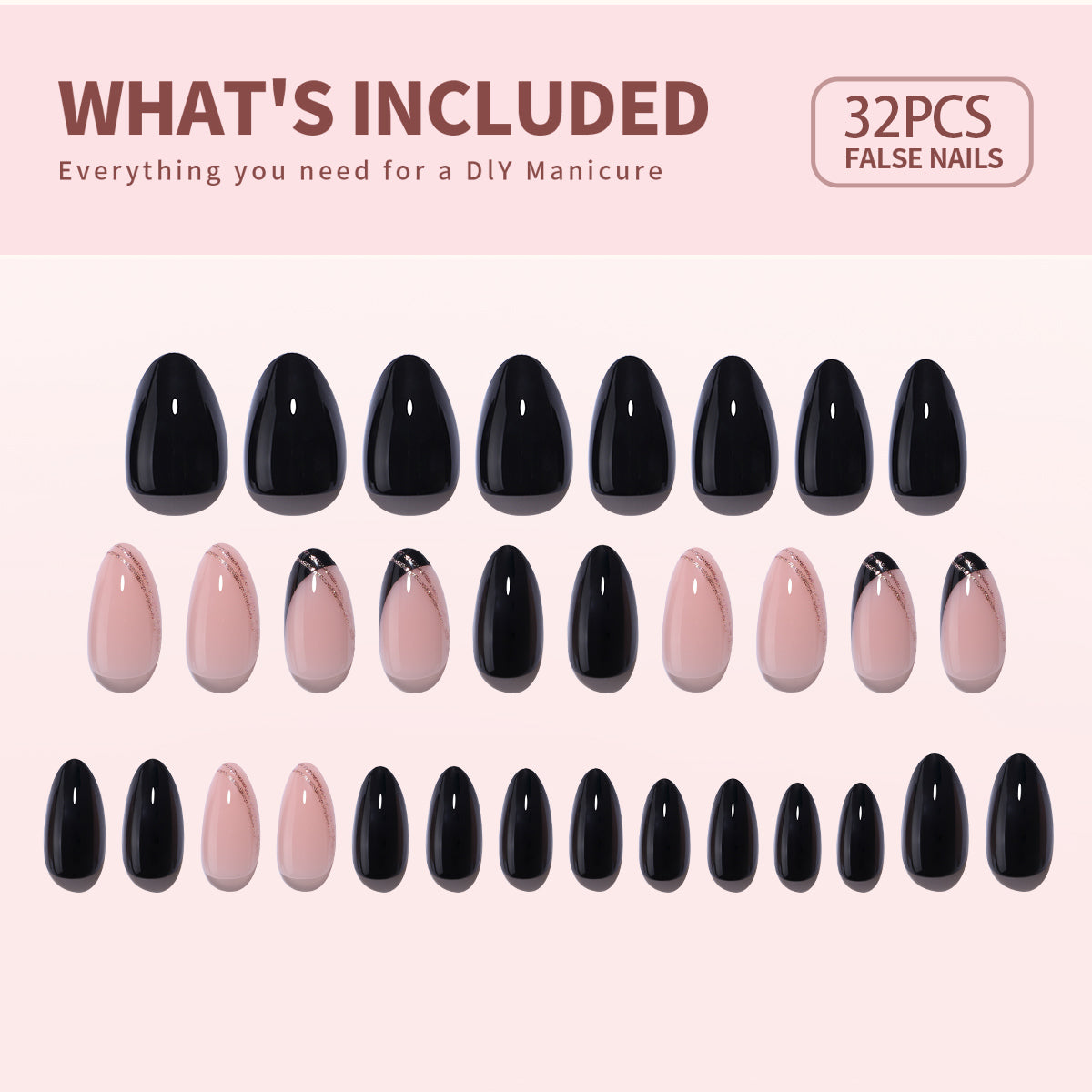 Gel Press On Nails 16 Sizes-32 Pcs Kit X004KPHNED