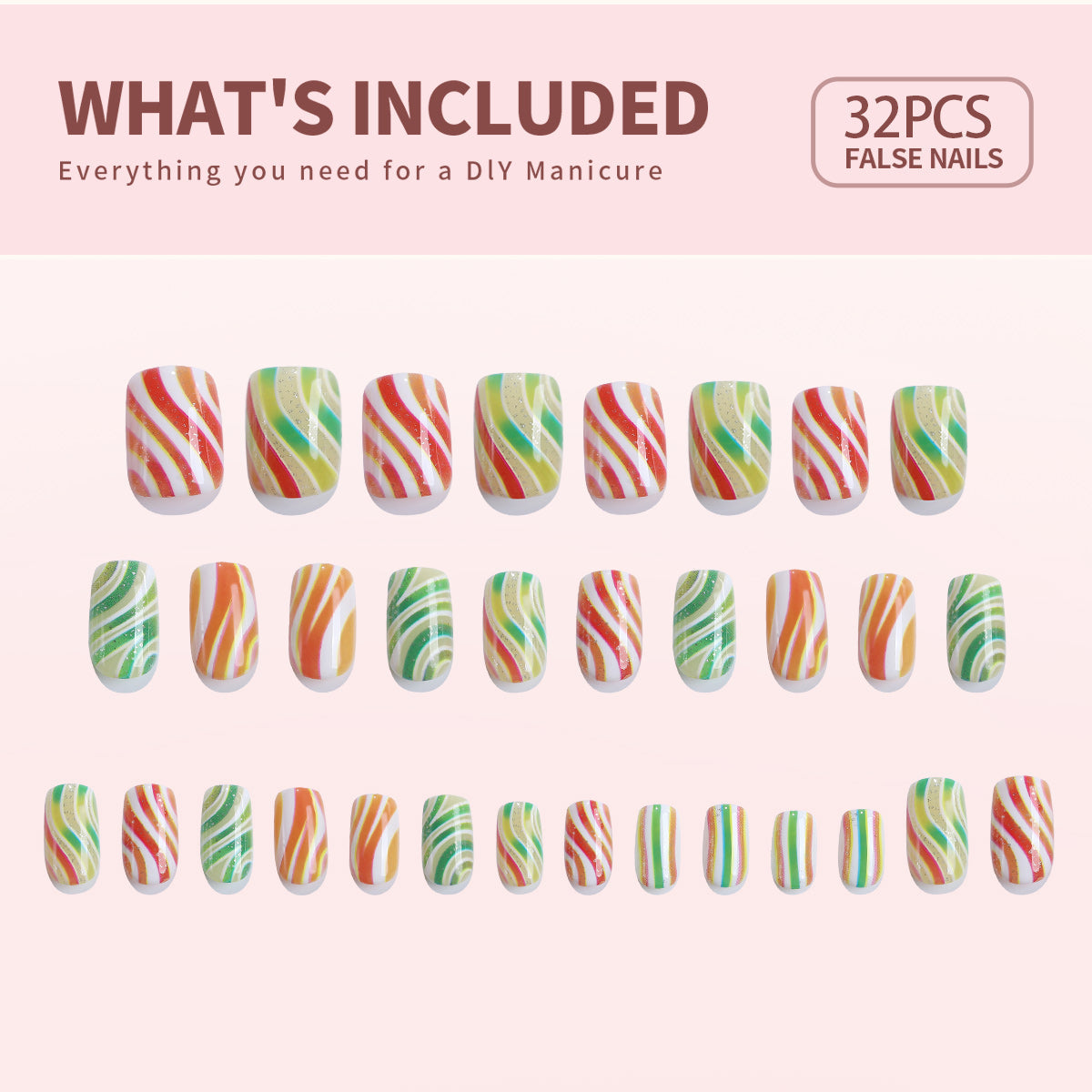Gel Press On Nails 16 Sizes-32 Pcs Kit X004OJ5GF3