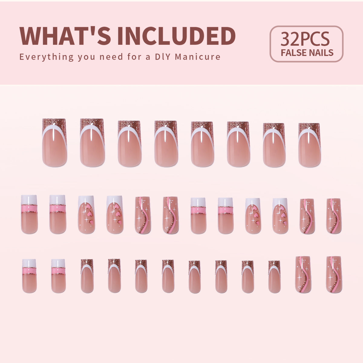 Gel Press On Nails 16 Sizes-32 Pcs Kit X004LPXOL3