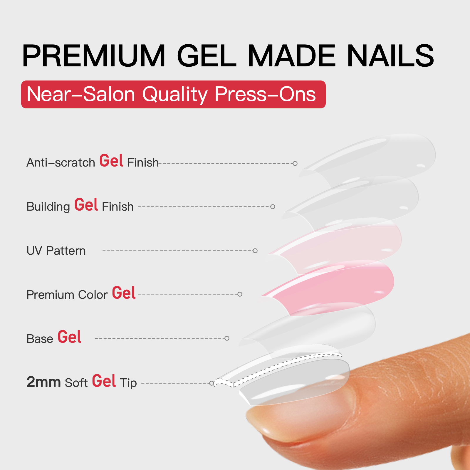 Gel Press On Nails 16 Sizes-32 Pcs XNPH2113