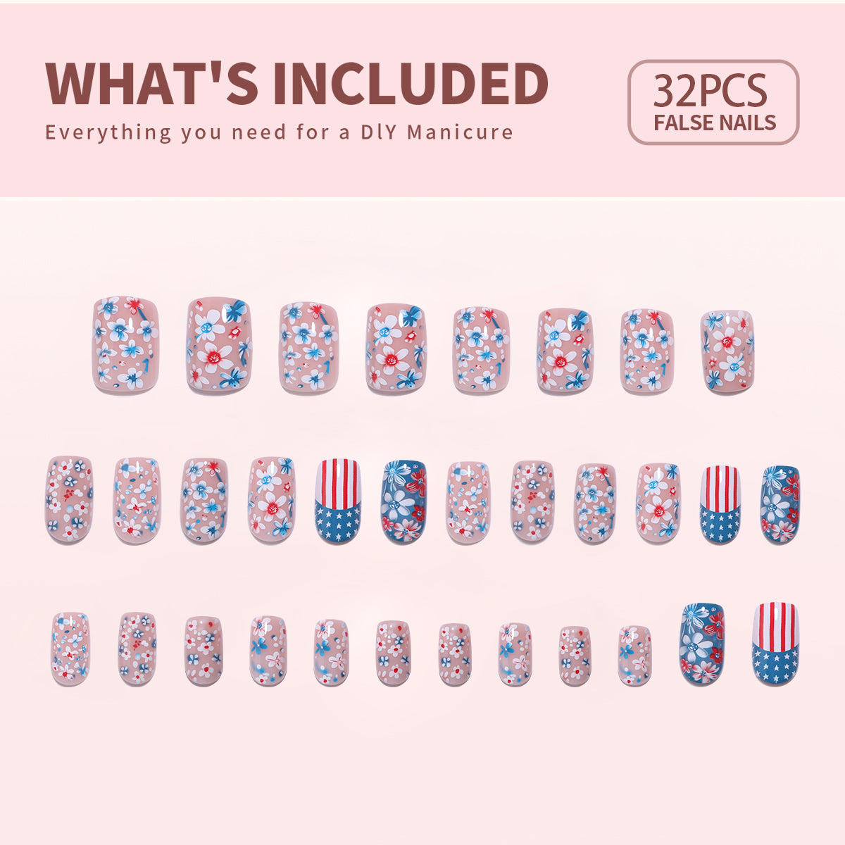 Gel Press On Nails 16 Sizes-32 Pcs Kit X004MHE0AT