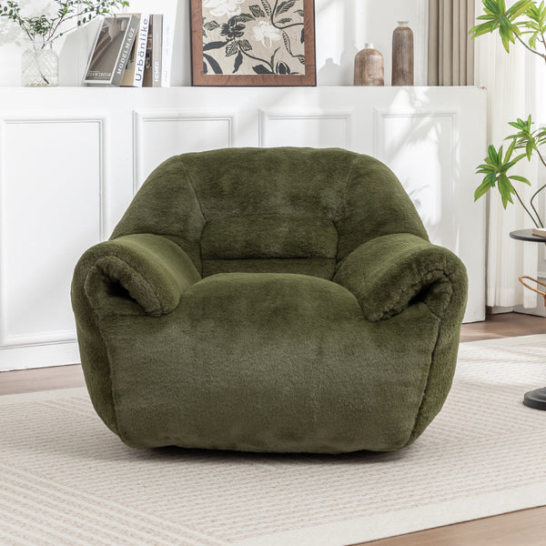 Faux Fur Bean Bag Sofa Shredded Foam Backrest