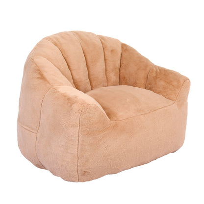 Faux Fur Bean Bag Chair Armrests Removable Cover