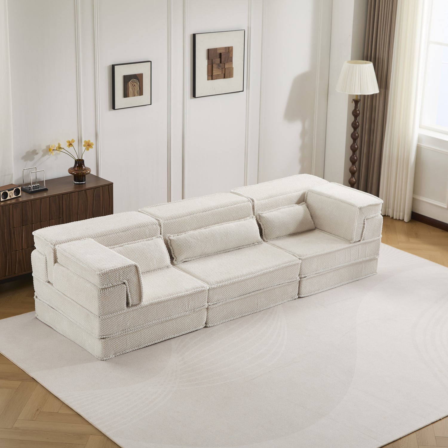 Convertible Modular Floor Sofa Bed with Pillows
