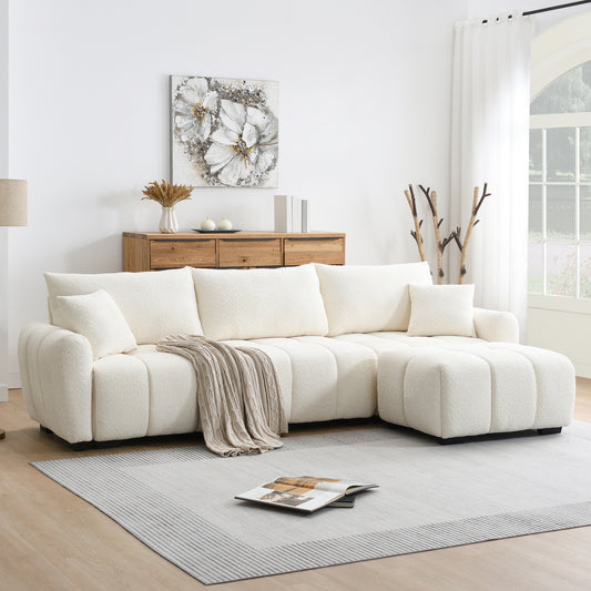 L Shaped Modular Sectional Sofa with Ottoman
